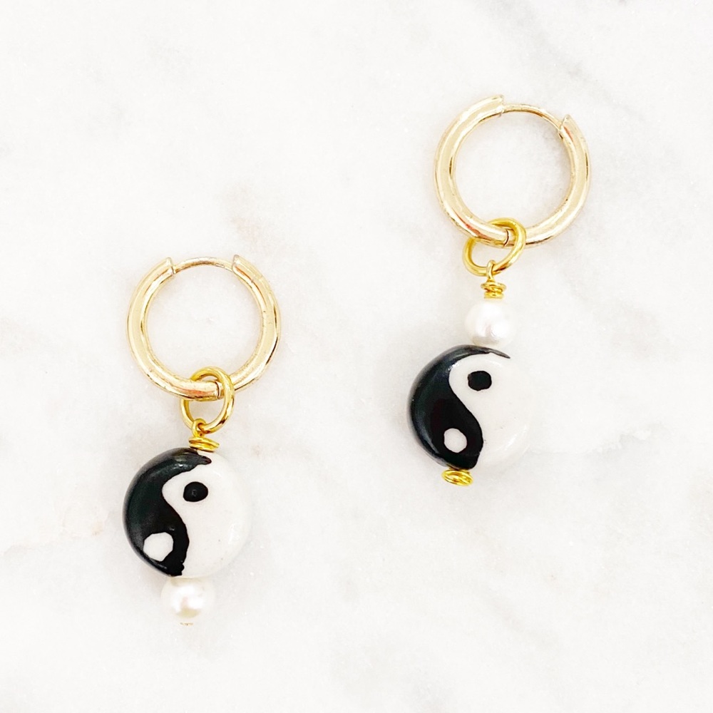 Revolve NOTTE Yin To My Yang Chunky Hoop Earrings